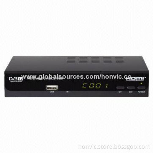 DVB-T2 Digital Set-top Box with One USB2.0 and HDMI, PAL/NTSC Auto-conversion